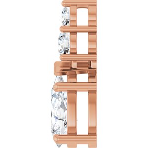 14K Rose Gold 10.5x5.5 mm Pear Pendant Mounting – image 5