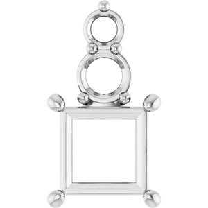 Continuum Sterling Silver 6.5x6.5 mm Square Pendant Mounting – image 2
