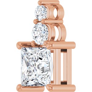 10K Rose Gold 6.5x6.5 mm Square Pendant Mounting – image 3