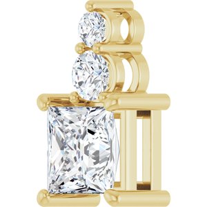 10K Yellow Gold 6.5x6.5 mm Square Pendant Mounting – image 3