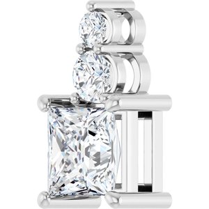 Sterling Silver 6.5x6.5 mm Square Pendant Mounting – image 3