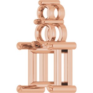 18K Rose Gold 6.5x6.5 mm Square Pendant Mounting – image 4