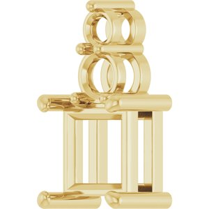 14K Yellow Gold 6.5x6.5 mm Square Pendant Mounting – image 4
