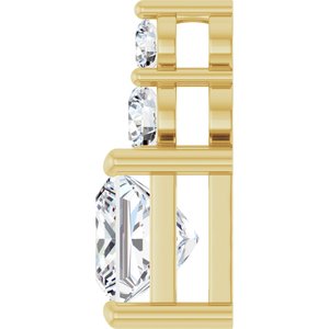 14K Yellow Gold 6.5x6.5 mm Square Pendant Mounting – image 5