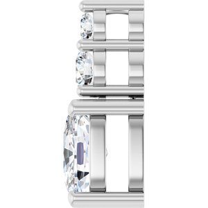 14K X1 White Gold 7x5 mm Elongated Cushion Pendant Mounting – image 5