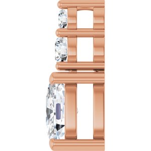10K Rose Gold 7x5 mm Elongated Cushion Pendant Mounting – image 5