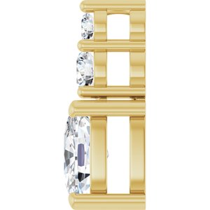 10K Yellow Gold 7x5 mm Elongated Cushion Pendant Mounting – image 5