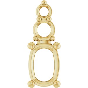 18K Yellow Gold 7x5 mm Elongated Cushion Pendant Mounting – image 2