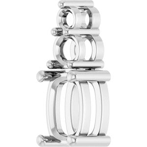 14K X1 White Gold 7x5 mm Elongated Cushion Pendant Mounting – image 4