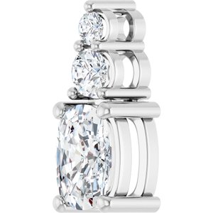 Platinum 7x5 mm Elongated Cushion Pendant Mounting – image 3