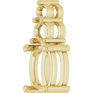18K Yellow Gold 7x5 mm Elongated Cushion Pendant Mounting – image 4