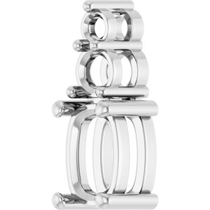 10K White Gold 7x5 mm Elongated Cushion Pendant Mounting – image 4
