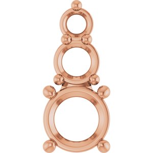 10K Rose Gold 5.2 mm Round Pendant Mounting – image 2