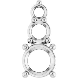 10K White Gold 5.2 mm Round Pendant Mounting – image 2