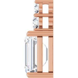 10K Rose Gold 11x9 mm Emerald Pendant Mounting – image 5