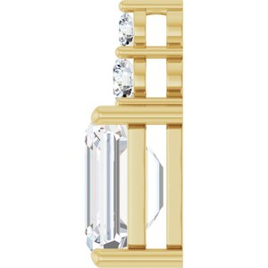 18K Yellow Gold 11x9 mm Emerald Pendant Mounting – image 5