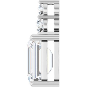 14K White Gold 11x9 mm Emerald Pendant Mounting – image 5