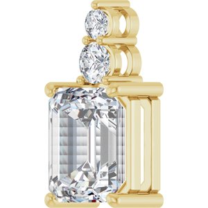 10K Yellow Gold 11x9 mm Emerald Pendant Mounting – image 3