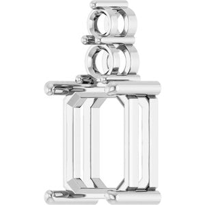 Platinum 11x9 mm Emerald Pendant Mounting – image 4