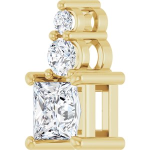 10K Yellow Gold 4.5x4.5 mm Square Pendant Mounting – image 3