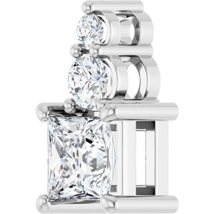 14K X1 White Gold 4.5x4.5 mm Square Pendant Mounting – image 3