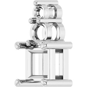 Sterling Silver 4.5x4.5 mm Square Pendant Mounting – image 4