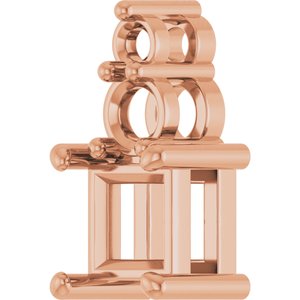 18K Rose Gold 4.5x4.5 mm Square Pendant Mounting – image 4