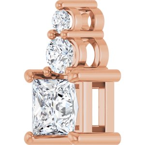 10K Rose Gold 4.5x4.5 mm Square Pendant Mounting – image 3