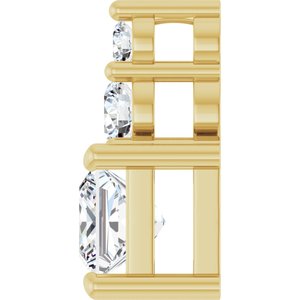 14K Yellow Gold 4.5x4.5 mm Square Pendant Mounting – image 5