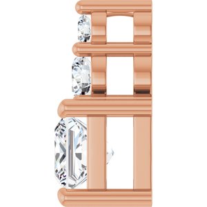 18K Rose Gold 4.5x4.5 mm Square Pendant Mounting – image 5