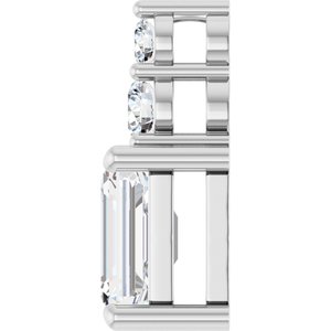 Platinum 7.5x5.5 mm Emerald 1/5 CTW Natural Diamond Semi-Set Pendant – image 5