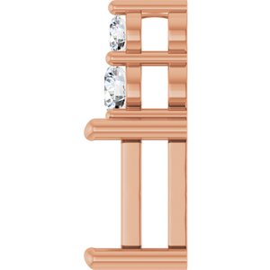 14K Rose Gold 7.5x5.5 mm Emerald 1/5 CTW Lab-Grown Diamond Semi-Set Pendant – image 6