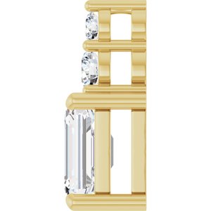 10K Yellow Gold 7.5x5.5 mm Emerald Pendant Mounting – image 5