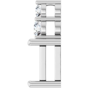 Platinum 7.5x5.5 mm Emerald 1/5 CTW Natural Diamond Semi-Set Pendant – image 6