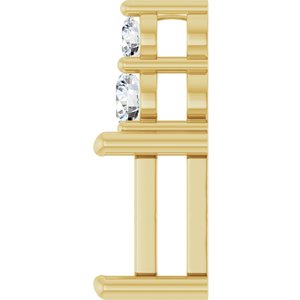 14K Yellow Gold 7.5x5.5 mm Emerald 1/5 CTW Natural Diamond Semi-Set Pendant – image 6