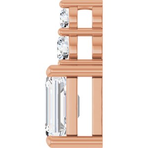 14K Rose Gold 7.5x5.5 mm Emerald Pendant Mounting – image 5