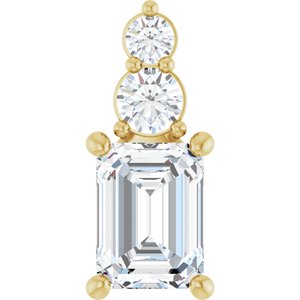 14K Yellow Gold 7.5x5.5 mm Emerald Pendant Mounting