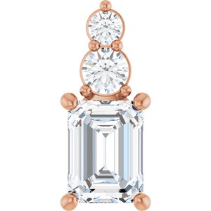 18K Rose Gold 7.5x5.5 mm Emerald Pendant Mounting