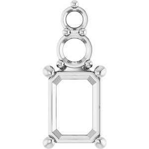 Sterling Silver 7.5x5.5 mm Emerald Pendant Mounting – image 2