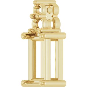 10K Yellow Gold 6x3 mm Straight Baguette Pendant Mounting – image 4