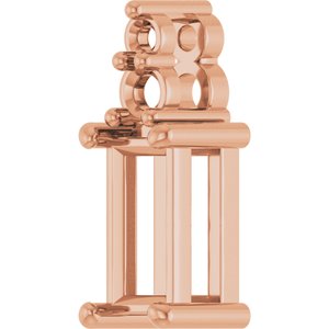 18K Rose Gold 6x3 mm Straight Baguette Pendant Mounting – image 4
