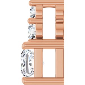 14K Rose Gold 3.75x3.75 mm Square Pendant Mounting – image 5
