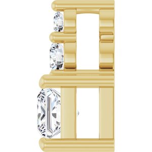 18K Yellow Gold 3.75x3.75 mm Square Pendant Mounting – image 5