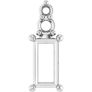 Continuum Sterling Silver 6x3 mm Straight Baguette Pendant Mounting – image 2