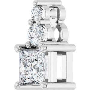 10K White Gold 3.75x3.75 mm Square Pendant Mounting – image 3