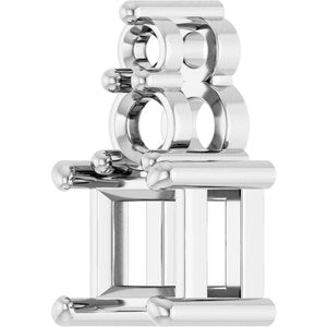 14K White Gold 3.75x3.75 mm Square Pendant Mounting – image 4