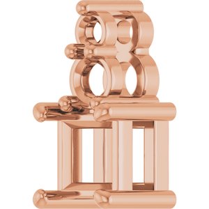 18K Rose Gold 3.75x3.75 mm Square Pendant Mounting – image 4