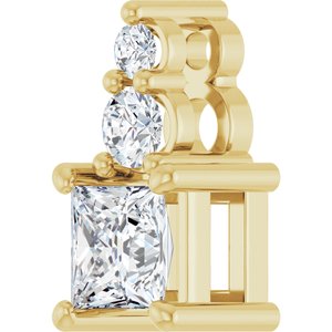 18K Yellow Gold 3.75x3.75 mm Square Pendant Mounting – image 3