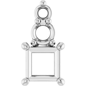 Continuum Sterling Silver 3.75x3.75 mm Square Pendant Mounting – image 2