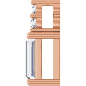 18K Rose Gold 6x3 mm Straight Baguette Pendant Mounting – image 5